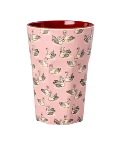 RICE beker Swan in Paris Large, melamine, large cup, paris, swan, zwaantjes, roze, servies, rice, wonderzolder.nl