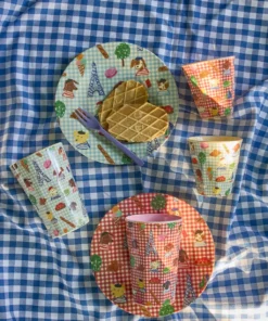 RICE beker Red Kids in Paris, melamine, kinderservies, kinderbeker, medium cup, red kids in paris, parijs, red, rood, rice, wonderzolder.nl