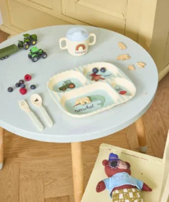 RICE bestek ABC Blue, bestek, lepel, vork, melamine, ABC, blue, blauw, kinderservies, rice, wonderzolder.nl