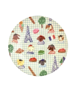 RICE bord blue kids in paris, melamine, kinderservies, kinderbord, bord, blue kids in paris, parijs, blue, blauw, rice, wonderzolder.nl