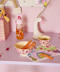 RICE kom ABC Pink, melamine, kinderservies, kom, bowl medium, ABC Pink, roze, ABC, rice, wonderzolder.nl