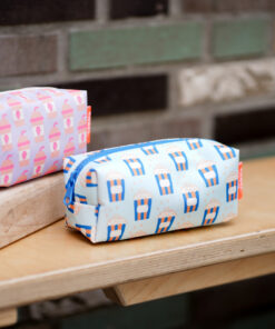Engelpunt etui popcorn paradise, etui, pencil case, popcorn, blauw, oranje, engel., engelpunt, wonderzolder.nl