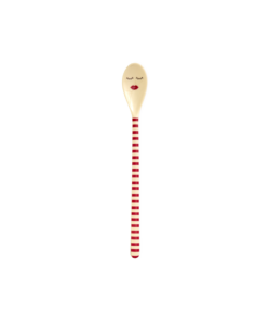 RICE Latte Macchiato Lepels Pink Red Striped, melamine, lepels, lange lepels, rood, roze, gestreept, latte macchiato, rice, wonderzolder.nl