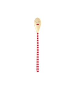 RICE Latte Macchiato Lepels Pink Red Striped, melamine, lepels, lange lepels, rood, roze, gestreept, latte macchiato, rice, wonderzolder.nl