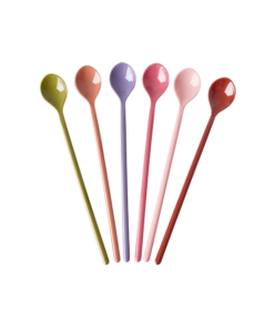 set van 6 Latte lepels RICE solid colors