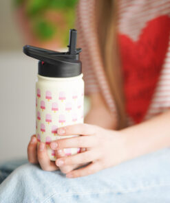 ENGEL. RVS Drinkfles ice cream, thermos, RVS drinkbeker, ice cream, roze, drinkbeker, backtoschool, engelpunt, wonderzolder.nl