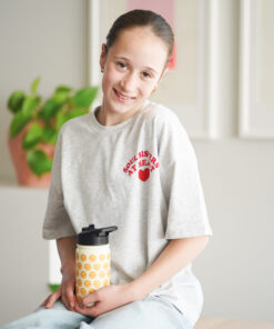 ENGEL. RVS Drinkfles smiley, thermos, RVS drinkbeker, smiley, geel, drinkbeker, backtoschool, engelpunt, wonderzolder.nl