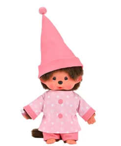 Monchhichi meisje pajama girl, aapje, knuffel, japan, pluche, pajama, pyama, slapen, monchhichi, wonderzolder.nl