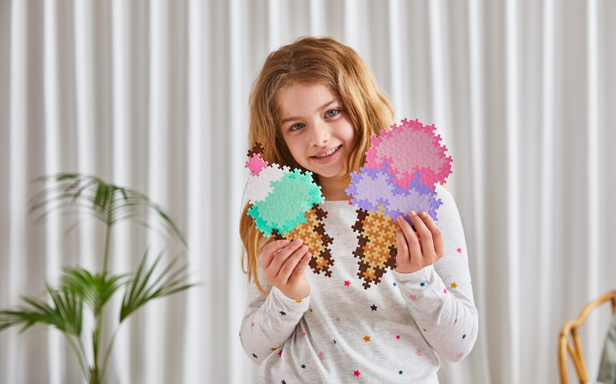 Plus-Plus Puzzle by Number Ice Cream Cones