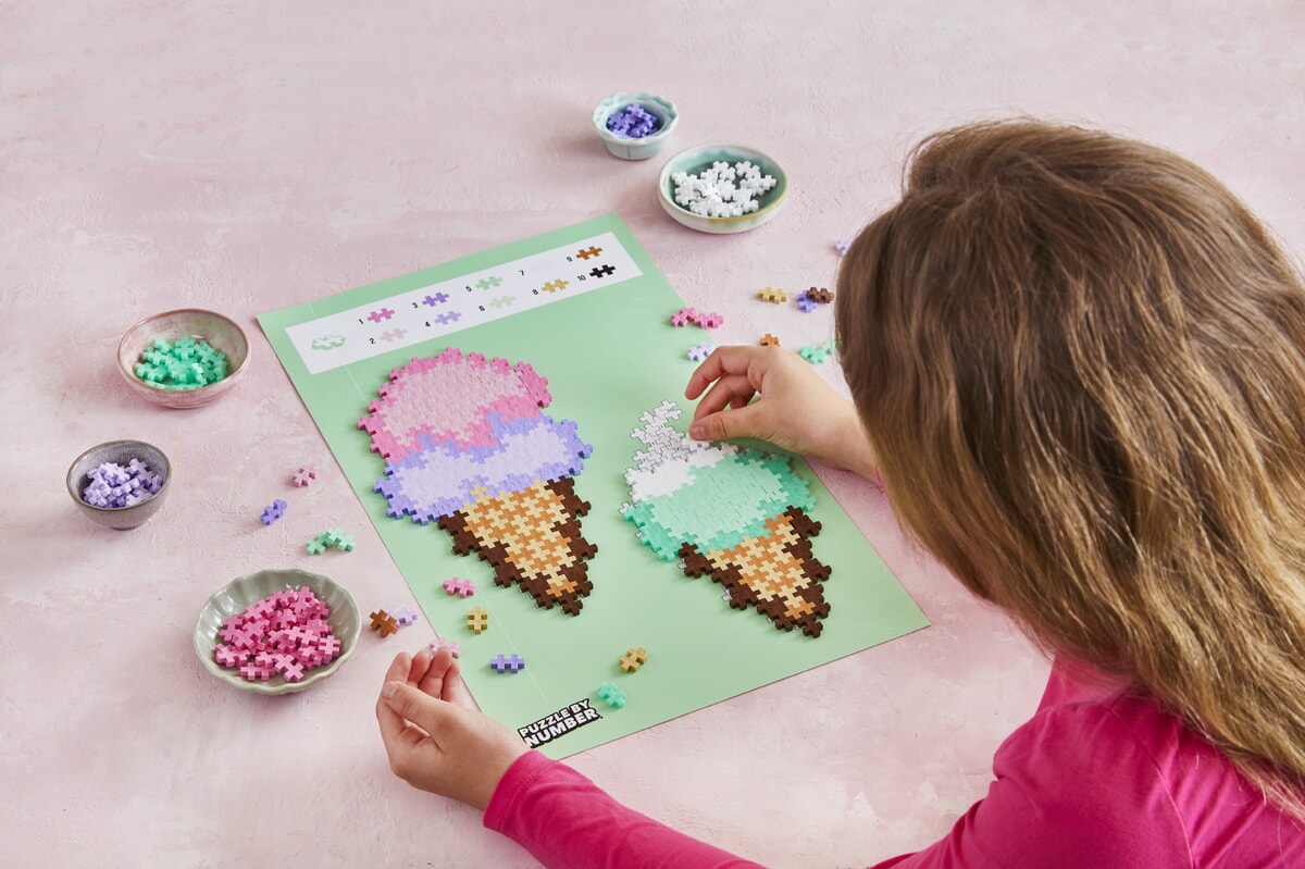 Plus-Plus Puzzle by Number Ice Cream Cones