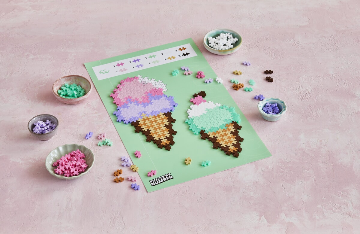 Plus-Plus Puzzle by Number Ice Cream Cones