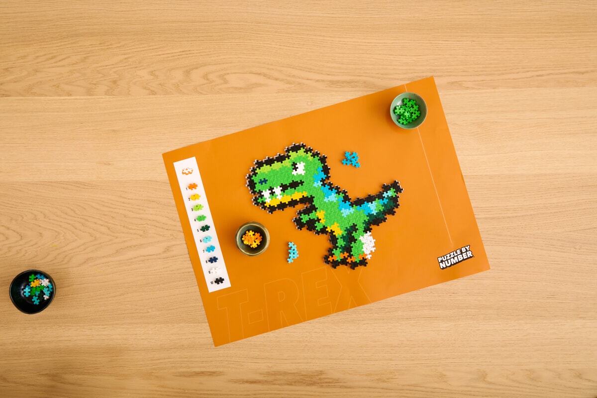Plus-Plus Puzzle by number T-Rex