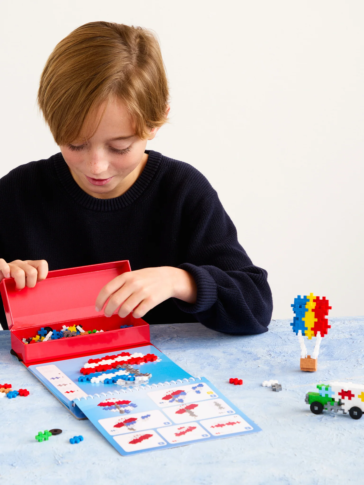 Plus Plus activity pad met voorbeelden boekje en 125 bouwstukjes