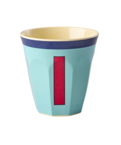 RICE beker letter I blauw vintage, melamine, kinderbeker, letterbeker, blauw, vintage, rice, wonderzolder.nl