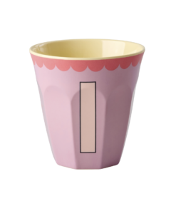 RICE beker letter I roze vintage, melamine, kinderbeker, letterbeker, roze, vintage, rice, wonderzolder.nl