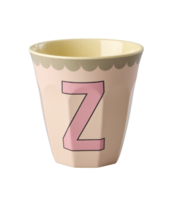 RICE beker letter Z roze vintage, melamine, kinderbeker, letterbeker, roze, vintage, rice, wonderzolder.nl