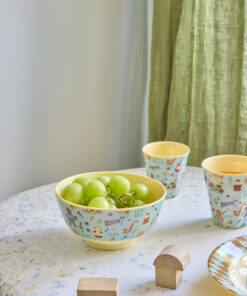 RICE kom Music Band Blue, melamine, kinderservies, kom, medium bowl, blauw, music band, muziek, rice, wonderzolder.nl
