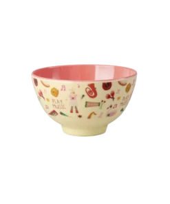 RICE kommetje Music Band Pink, melamine, kommetje, kinderservies, muziek, music band, roze, pink, rice, wonderzolder.nl