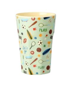 RICE beker Sports large, melamine, kinderservies, kinderbeker, large cup, sport, groen, rice, wonderzolder.nl