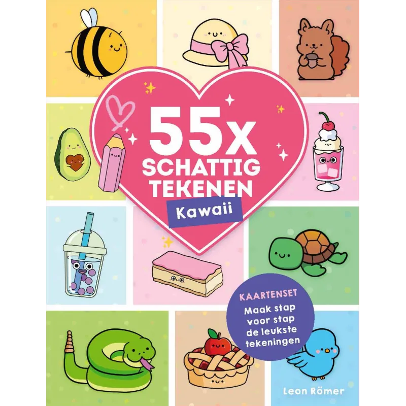 Kaartenset 55x schattig tekenen