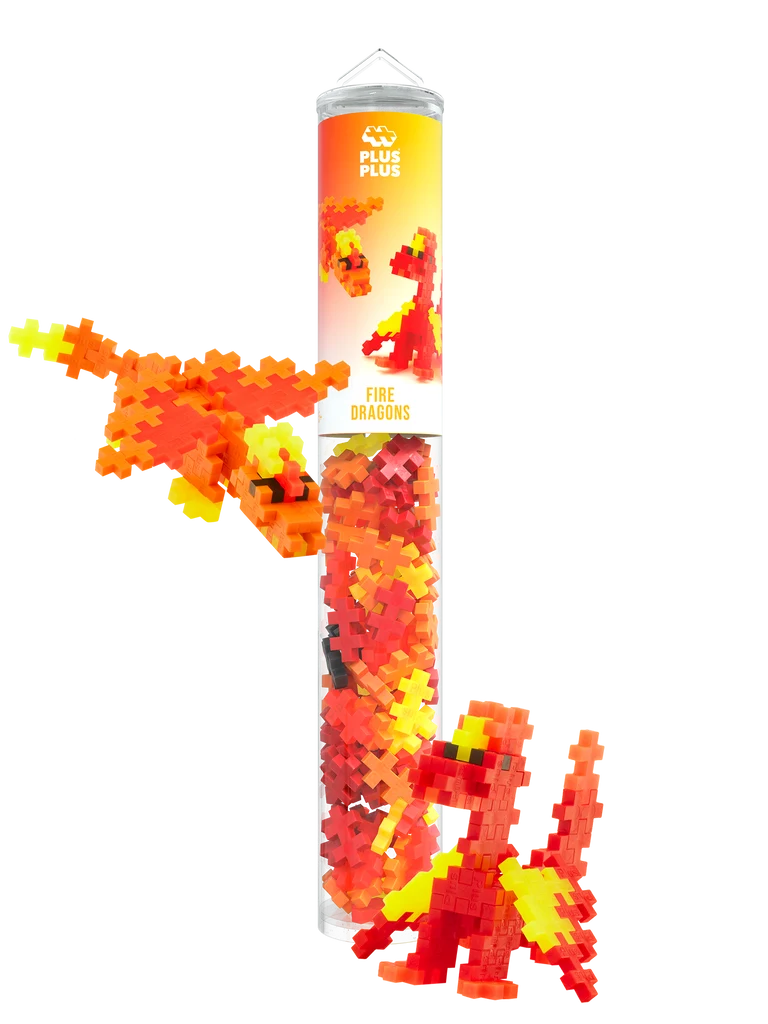 Plus Plus Fire Dragons 100 stukjes in een tube