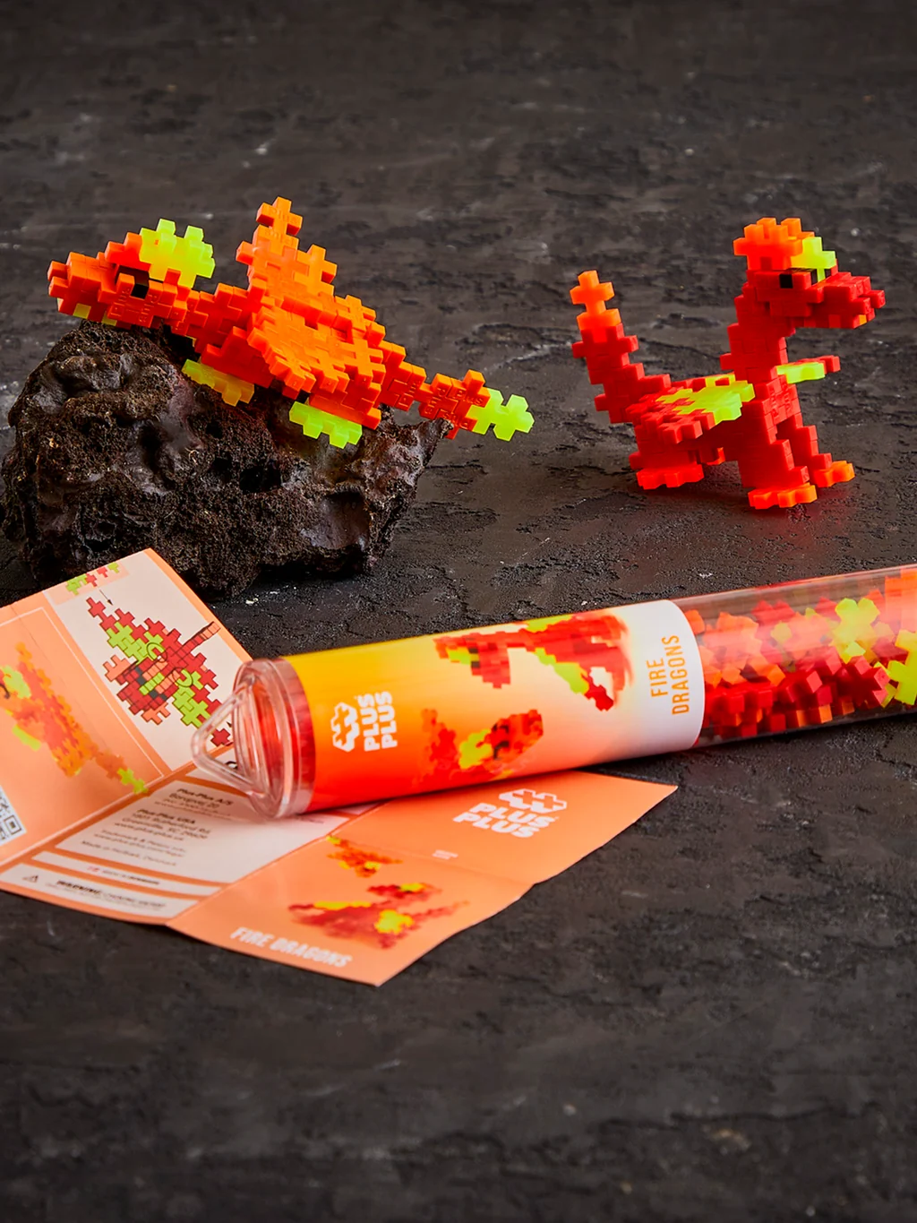 Plus Plus Fire Dragons 100 stukjes in een tube