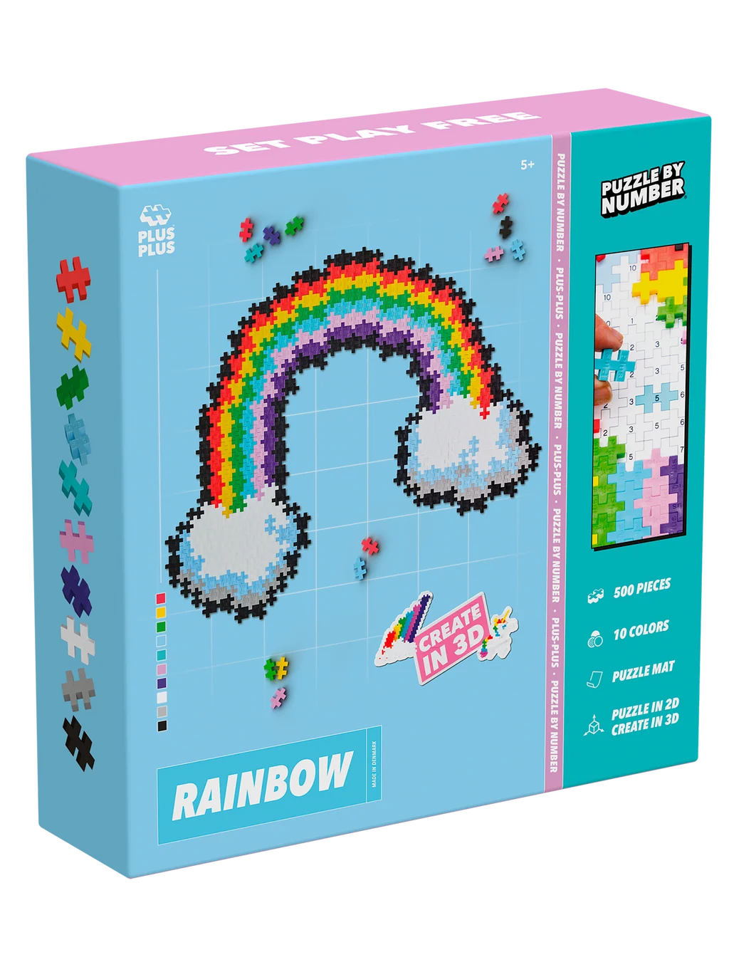Plus Plus Puzzle by Number Rainbow set van 500 stukjes