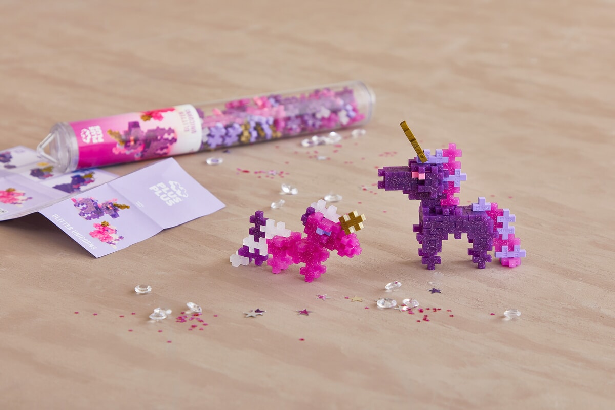 Plus-Plus Glitter Unicorn tube 100 stuks